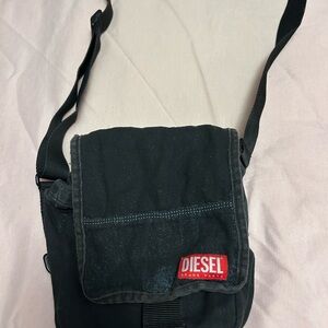 Diesel Black Messenger Bag fabric denim